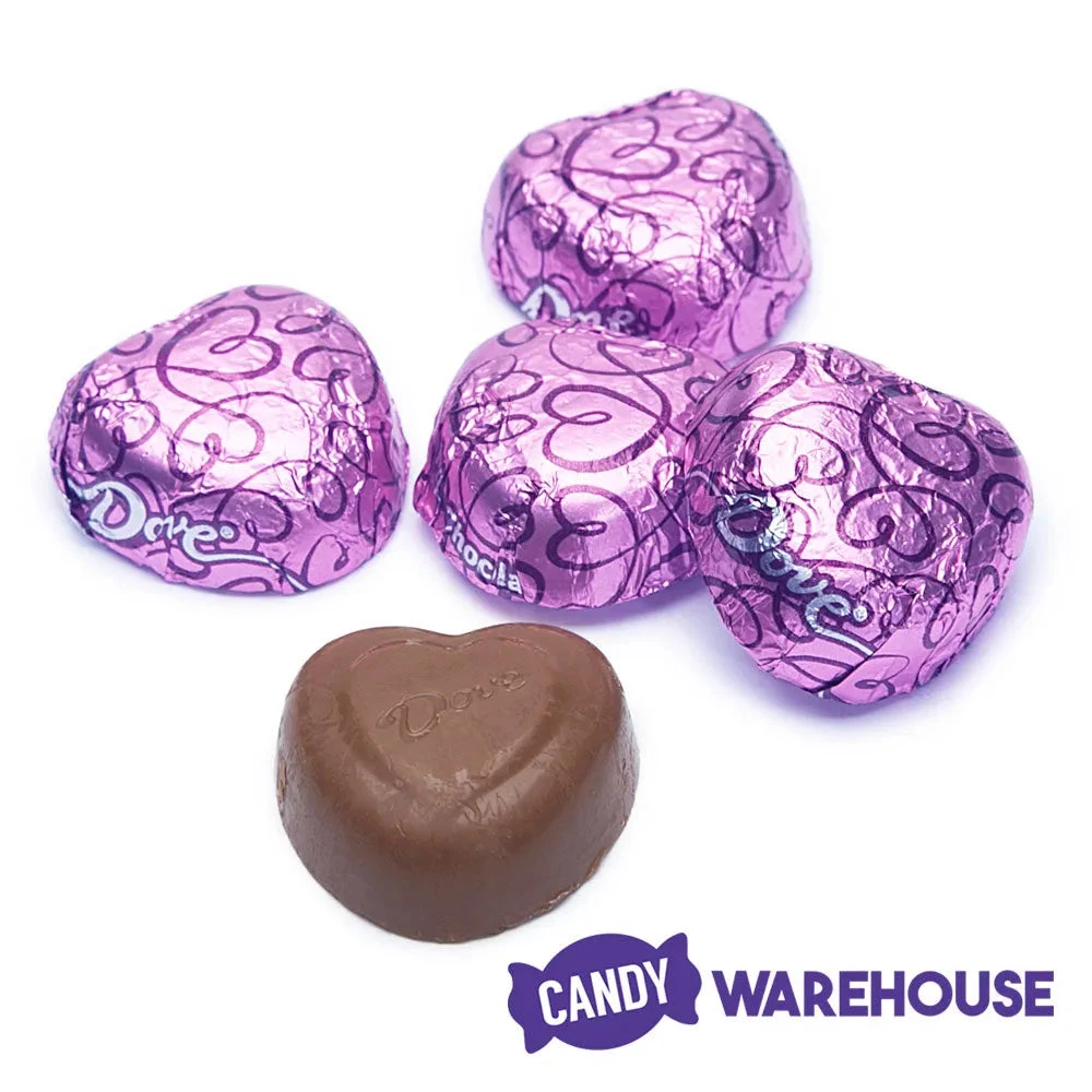 Pink Foiled Dove Milk Chocolate Hearts: 35-Piece Bag 5 Pink Foiled Dove Milk Chocolate Hearts: 35-Piece Bag - Image 5