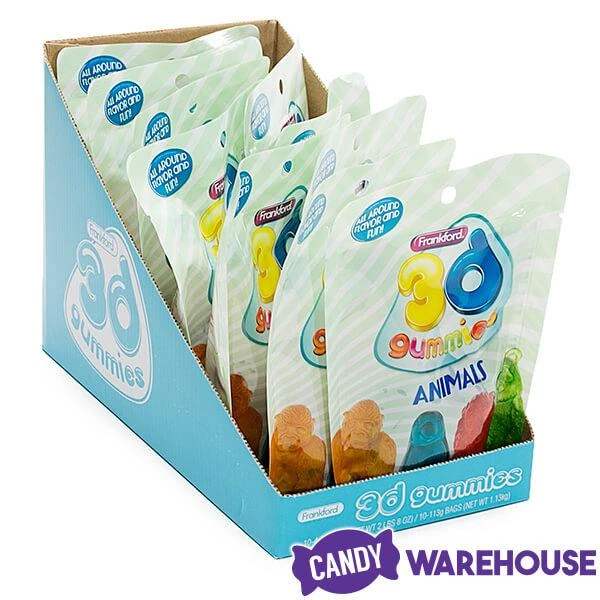 3D Gummy Animals Candy Bags: 10-Piece Set 2 3D Gummy Animals Candy Bags: 10-Piece Set - Image 2