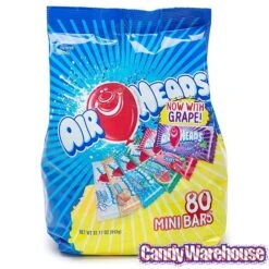 AirHeads Taffy Mini Candy Bars: 80-Piece Bag -Best Candy Store airheads taffy mini candy bars 80 piece bag candy warehouse 3