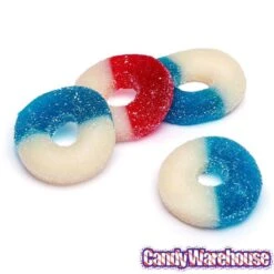 Albanese Freedom Rings Red, White & Blue Gummy Rings: 4.5LB Bag -Best Candy Store albanese freedom rings red white and blue gummy rings 4 5lb bag candy warehouse 3