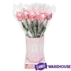 Albert's Foiled Milk Chocolate Roses - Pink: 20-Piece Bouquet -Best Candy Store albert s foiled milk chocolate roses pink 20 piece bouquet candy warehouse 4