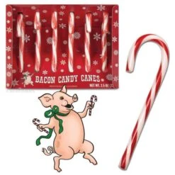 Archie McPhee Bacon Candy Canes: 6-Piece Box -Best Candy Store archie mcphee bacon candy canes 6 piece box candy warehouse 3