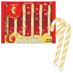 Archie McPhee Mac And Cheese Candy Canes: 6-Piece Box