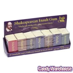 Archie McPhee Shakespearean Insult Gum Packs: 7-Piece Set 7 Archie McPhee Shakespearean Insult Gum Packs: 7-Piece Set -Best Candy Store archie mcphee shakespearean insult gum packs 7 piece set candy warehouse 4 6e023b66 3447 47f8 8aa1 04bfb2858596
