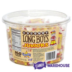 Atkinson Coconut Long Boys Juniors Candy: 160-Piece Tub 5 Atkinson Coconut Long Boys Juniors Candy: 160-Piece Tub -Best Candy Store atkinson coconut long boys juniors candy 160 piece tub candy warehouse 3