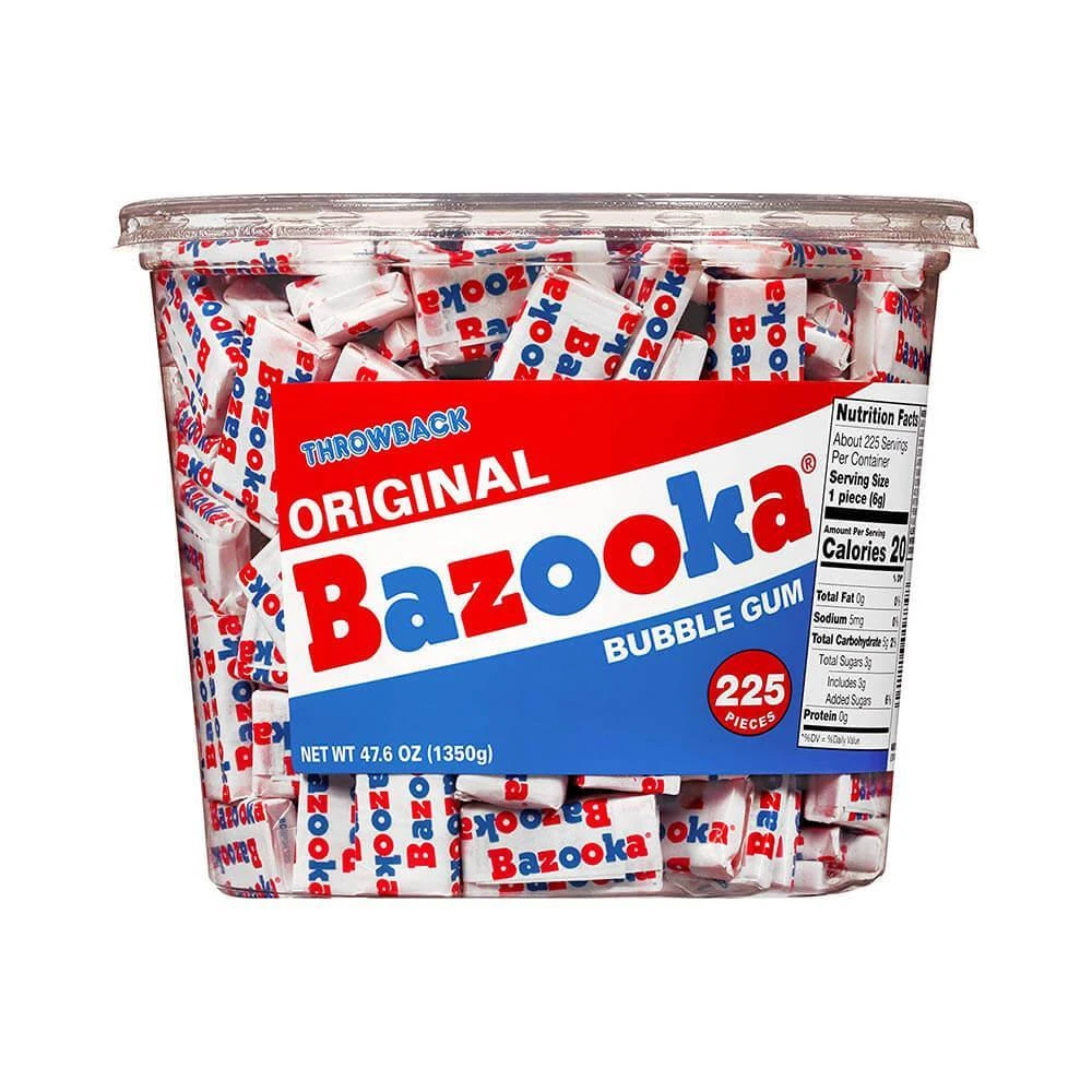 Bazooka Bubble Gum - Original: 225-Piece Tub 1 Bazooka Bubble Gum - Original: 225-Piece Tub