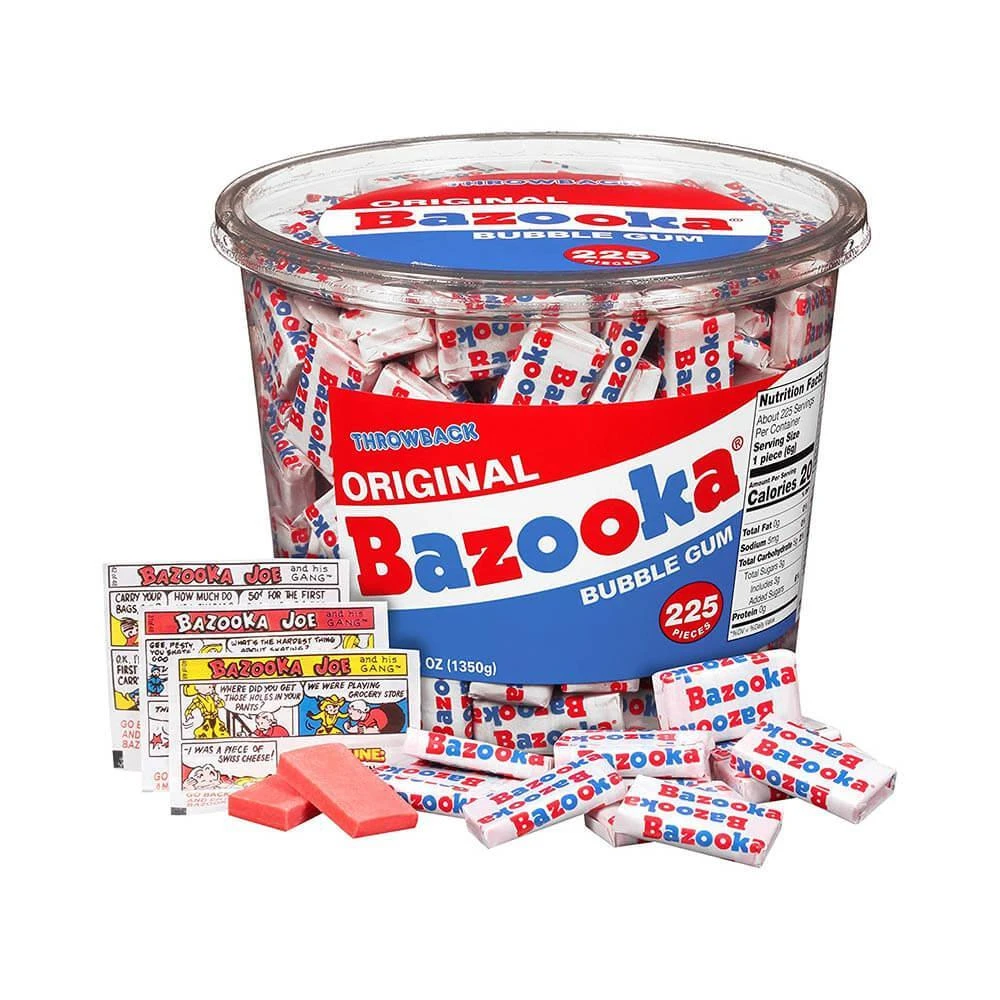 Bazooka Bubble Gum - Original: 225-Piece Tub 2 Bazooka Bubble Gum - Original: 225-Piece Tub - Image 2
