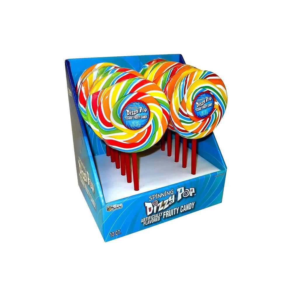 Bee International 3-Ounce Rainbow Spinning Dizzy Pops: 12-Piece Box 1 Bee International 3-Ounce Rainbow Spinning Dizzy Pops: 12-Piece Box