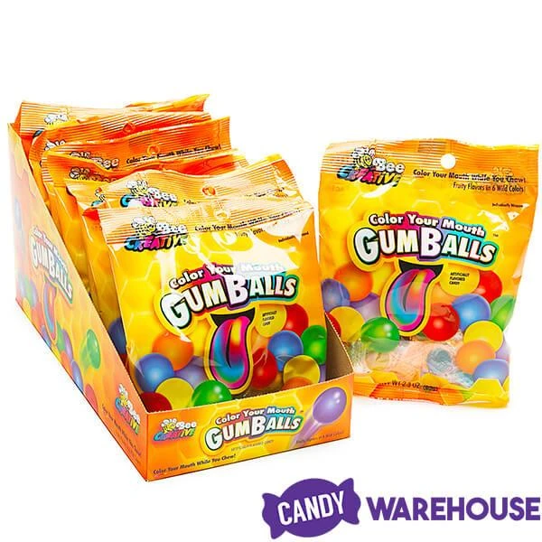 Bee International Color Your Mouth Gumballs: 12-Piece Display 2 Bee International Color Your Mouth Gumballs: 12-Piece Display - Image 2