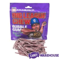 Big League Chew Bubble Gum Packs - Grape: 12-Piece Box -Best Candy Store big league chew bubble gum packs grape 12 piece box candy warehouse 4