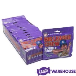 Big League Chew Bubble Gum Packs - Grape: 12-Piece Box -Best Candy Store big league chew bubble gum packs grape 12 piece box candy warehouse 5