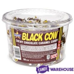 Black Cow Bite-Size Chocolate Caramel Candy: 160-Piece Tub -Best Candy Store black cow bite size chocolate caramel candy 160 piece tub candy warehouse 4