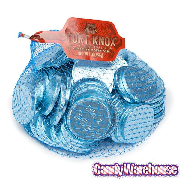 Blue Foiled Baby Boy Milk Chocolate Coins: 1LB Bag 3 Blue Foiled Baby Boy Milk Chocolate Coins: 1LB Bag - Image 3