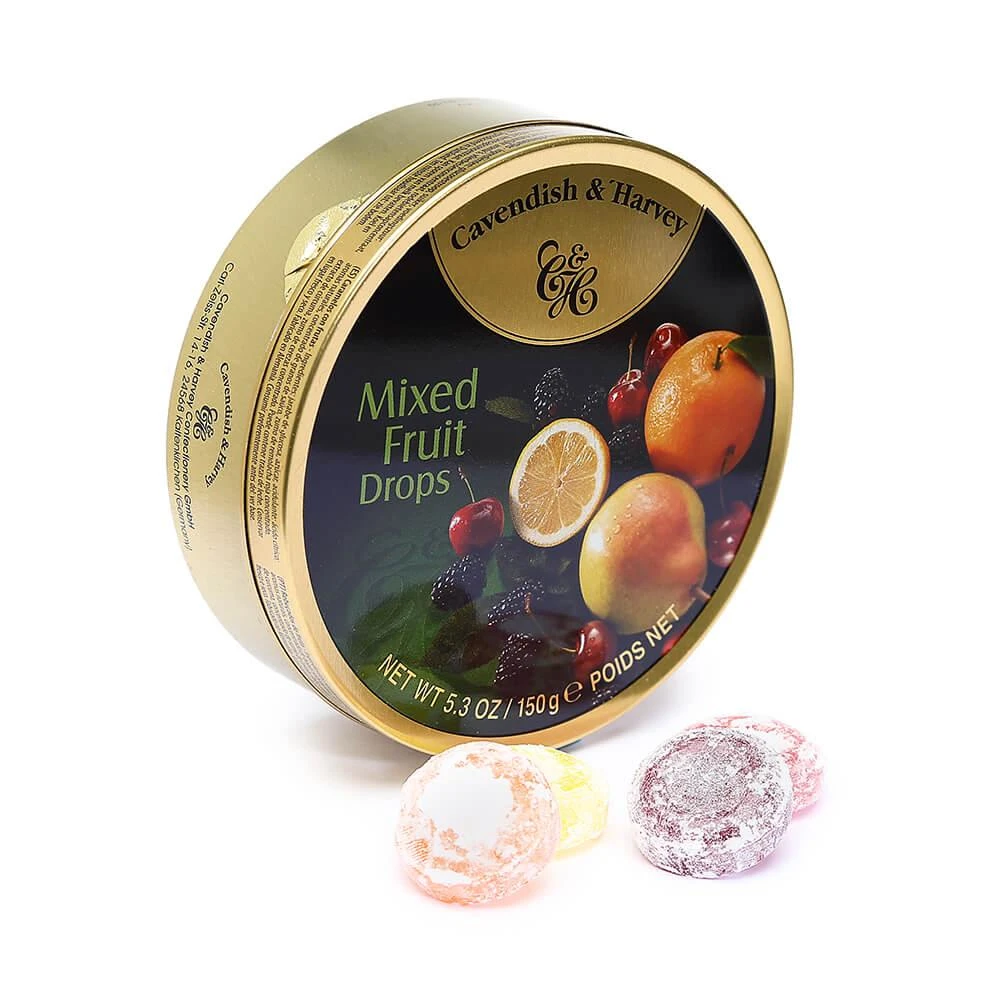 Cavendish & Harvey Hard Candy Drops Tins - Mixed Fruit: 12-Piece Box 1 Cavendish & Harvey Hard Candy Drops Tins - Mixed Fruit: 12-Piece Box