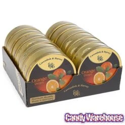 Cavendish & Harvey Hard Candy Drops Tins - Orange: 12-Piece Box -Best Candy Store cavendish and harvey hard candy drops tins orange 12 piece box candy warehouse 3