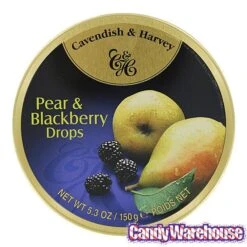 Cavendish & Harvey Hard Candy Drops Tins - Pear & Blackberry: 12-Piece Box -Best Candy Store cavendish and harvey hard candy drops tins pear and blackberry 12 piece box candy warehouse 3