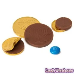 Chanukah Gelt Milk Chocolate Gold Coins In Mesh Bags: 18-Piece Box -Best Candy Store chanukah gelt milk chocolate gold coins in mesh bags 18 piece box candy warehouse 5