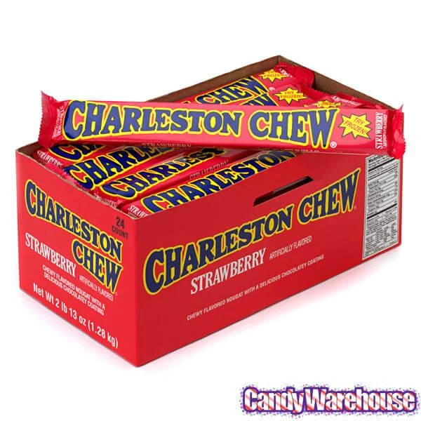 Charleston Chew Candy Bars - Strawberry: 24-Piece Box 2 Charleston Chew Candy Bars - Strawberry: 24-Piece Box - Image 2