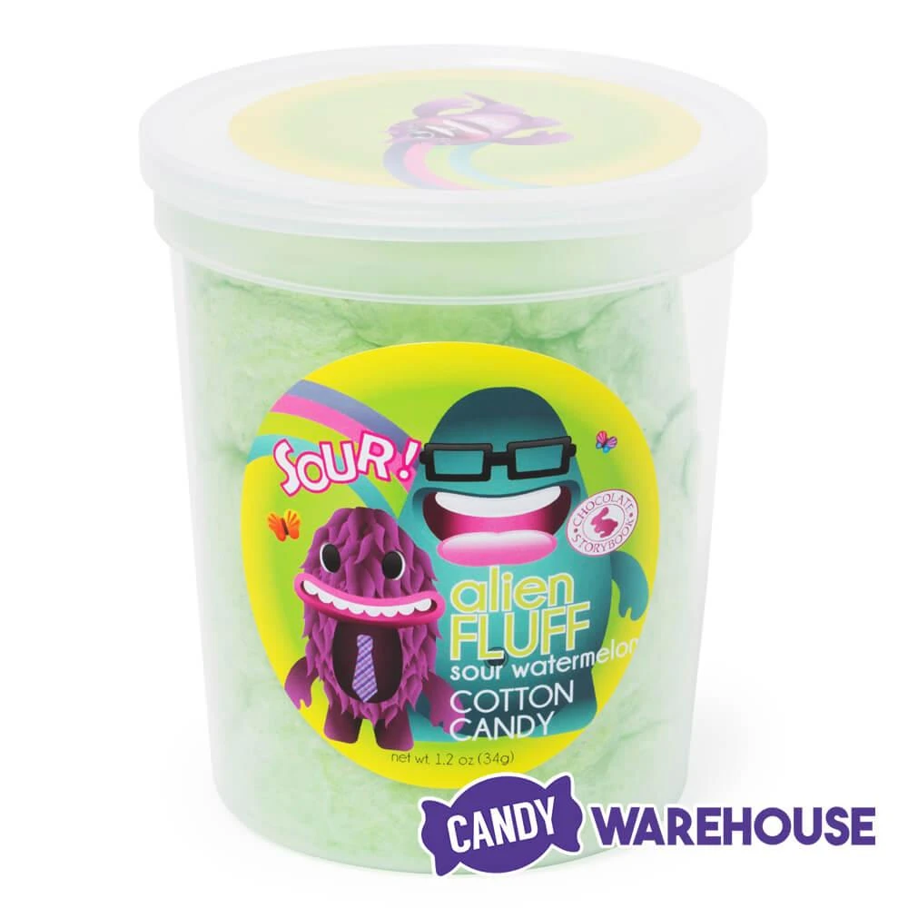 Chocolate Storybook Alien Fluff Cotton Candy - Sour Watermelon: 1-Ounce Tub 2 Chocolate Storybook Alien Fluff Cotton Candy - Sour Watermelon: 1-Ounce Tub - Image 2