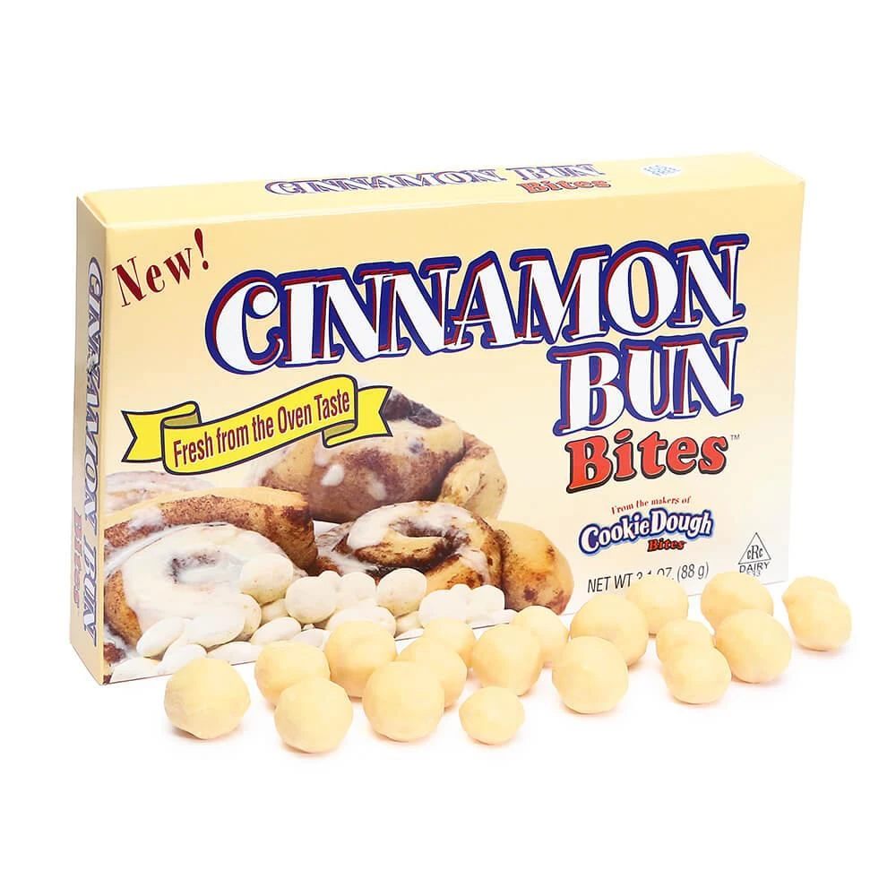 Cinnamon Bun Bites Candy Theater Size Packs: 12-Piece Box 1 Cinnamon Bun Bites Candy Theater Size Packs: 12-Piece Box