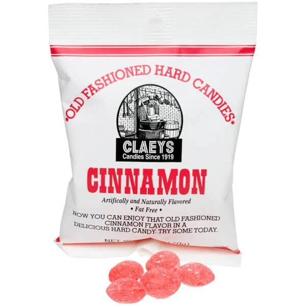 Claeys Hard Candy Drops Bags - Cinnamon: 12-Piece Box 1 Claeys Hard Candy Drops Bags - Cinnamon: 12-Piece Box