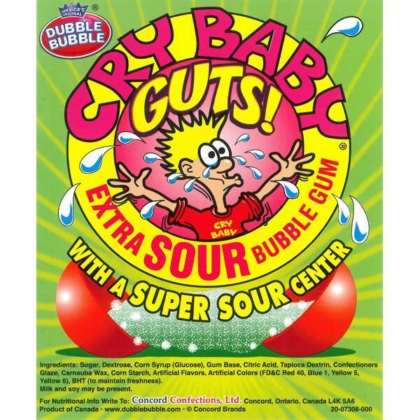 Cry Baby Guts Sour Gumballs: 850-Piece Case 2 Cry Baby Guts Sour Gumballs: 850-Piece Case - Image 2