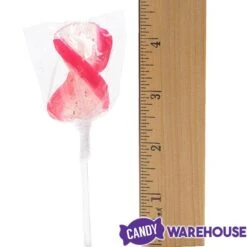 CurlyCutes Petite Crystal Ribbon Pops - Pink Strawberry: 20-Piece Jar -Best Candy Store curlycutes petite crystal ribbon pops pink strawberry 20 piece jar candy warehouse 4