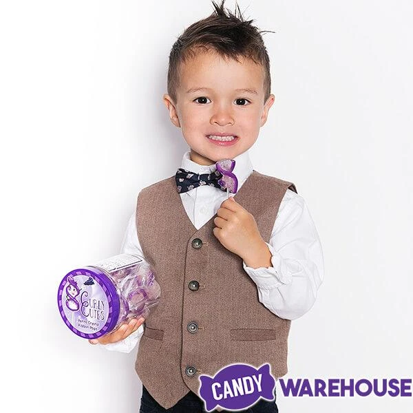 CurlyCutes Petite Crystal Ribbon Pops - Purple Grape: 20-Piece Jar 3 CurlyCutes Petite Crystal Ribbon Pops - Purple Grape: 20-Piece Jar - Image 3