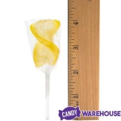 CurlyCutes Petite Crystal Ribbon Pops - Yellow Banana: 20-Piece Jar -Best Candy Store curlycutes petite crystal ribbon pops yellow banana 20 piece jar candy warehouse 3