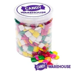 Dubble Bubble Chiclets Chewing Gum Tabs - Assorted Colors: 1.5LB Jar -Best Candy Store dubble bubble chiclets chewing gum tabs assorted colors 1 5lb jar candy warehouse 3