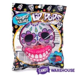 Flix Candy Day Of The Dead Sweet Skull Lip Pops Candy Packs: 12-Piece Display -Best Candy Store flix candy day of the dead sweet skull lip pops candy packs 12 piece display candy warehouse 4