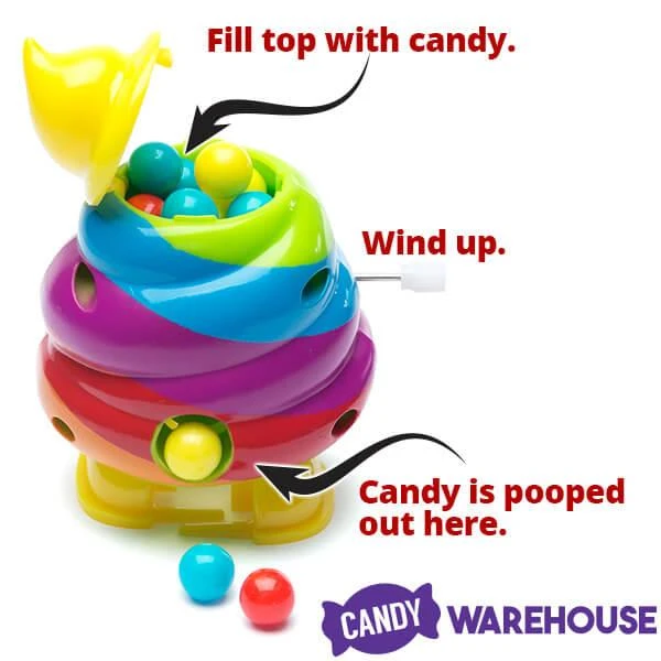 Flix Candy Wind-up Poop Emoji Candy Dispensers: 6-Piece Display 2 Flix Candy Wind-up Poop Emoji Candy Dispensers: 6-Piece Display - Image 2