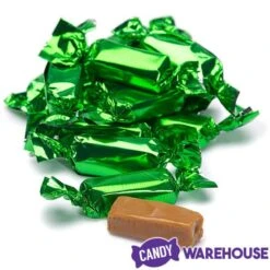 Foiled Caramel Candy - Green: 180-Piece Bag -Best Candy Store foiled caramel candy green 180 piece bag candy warehouse 3