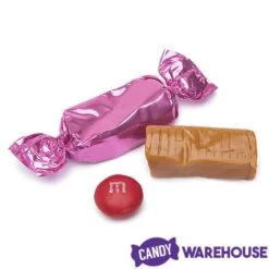 Foiled Caramel Candy - Hot Pink: 180-Piece Bag -Best Candy Store foiled caramel candy hot pink 180 piece bag candy warehouse 3
