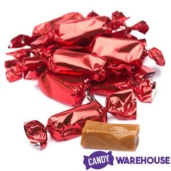 Foiled Caramel Candy - Red: 180-Piece Bag -Best Candy Store foiled caramel candy red 180 piece bag candy warehouse 4