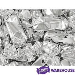 Foiled Caramel Candy - Silver: 180-Piece Bag -Best Candy Store foiled caramel candy silver 180 piece bag candy warehouse 5