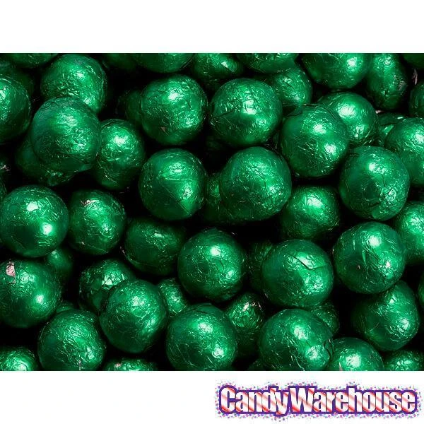 Foiled Milk Chocolate Balls - Green: 2LB Bag 2 Foiled Milk Chocolate Balls - Green: 2LB Bag - Image 2