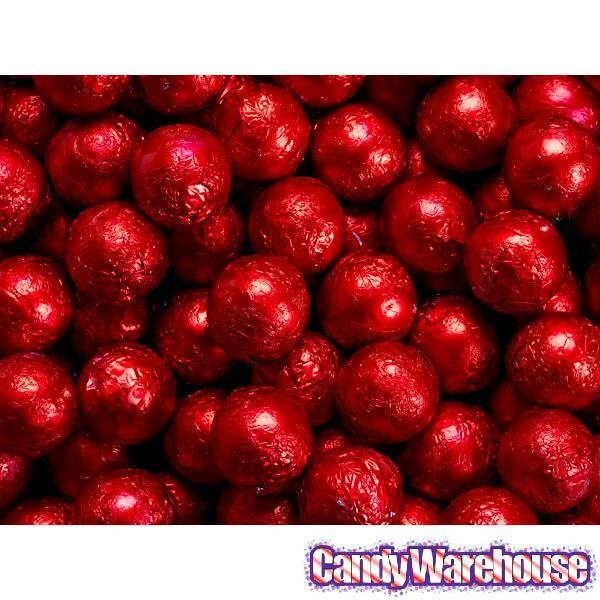Foiled Milk Chocolate Balls - Red: 2LB Bag 2 Foiled Milk Chocolate Balls - Red: 2LB Bag - Image 2