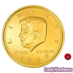 Fort Knox Gold Foiled Milk Chocolate 5-Inch Medallions: 12-Piece Box -Best Candy Store fort knox gold foiled milk chocolate 5 inch medallions 12 piece box candy warehouse 5