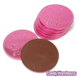 Fort Knox It's A Girl Foiled Milk Chocolate 4-Inch Medallions: 20-Piece Box -Best Candy Store fort knox it s a girl foiled milk chocolate 4 inch medallions 20 piece box candy warehouse 3