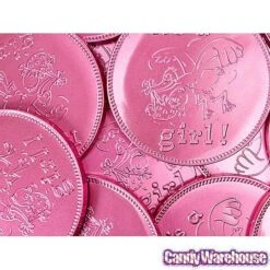 Fort Knox It's A Girl Foiled Milk Chocolate 4-Inch Medallions: 20-Piece Box -Best Candy Store fort knox it s a girl foiled milk chocolate 4 inch medallions 20 piece box candy warehouse 4