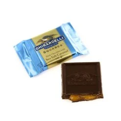 Ghirardelli Dark Chocolate With Sea Salt Caramel Filling Squares: 50-Piece Box