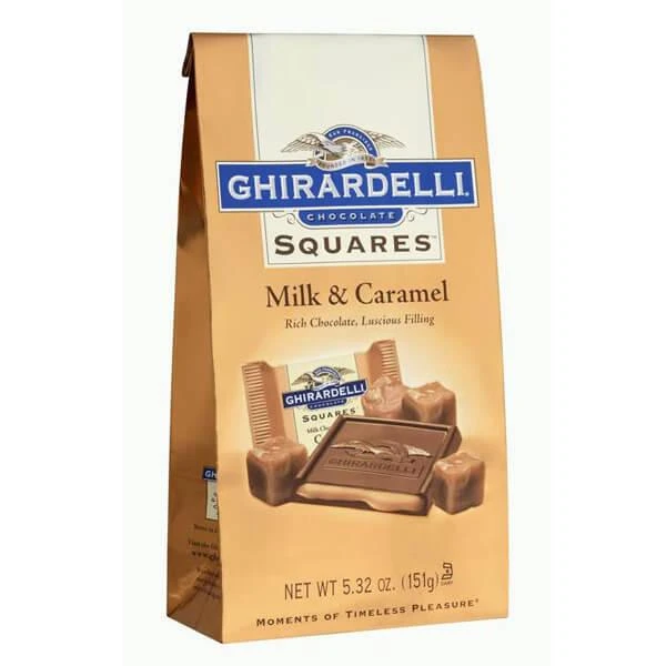 Ghirardelli Milk Chocolate Squares With Caramel Filling 5-Ounce Bags: 6-Piece Box 1 Ghirardelli Milk Chocolate Squares With Caramel Filling 5-Ounce Bags: 6-Piece Box