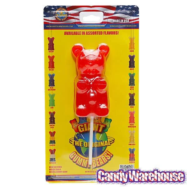 Giant Gummy Bear On A Stick - Tropical Fruit 2 Giant Gummy Bear On A Stick - Tropical Fruit - Image 2