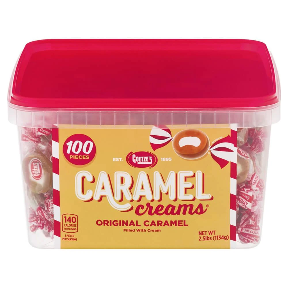 Goetze's Caramel Creams Bulls Eyes Candy - Vanilla: 100-Piece Tub 1 Goetze's Caramel Creams Bulls Eyes Candy - Vanilla: 100-Piece Tub