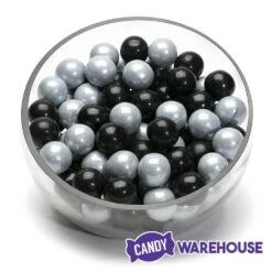 Gumballs Color Combo - Silver And Black: 4LB Box -Best Candy Store gumballs color combo silver and black 4lb box candy warehouse 4