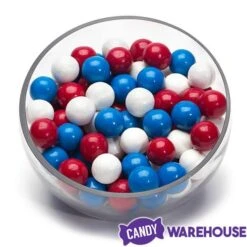Gumballs Color Combo - USA Red, White And Blue: 6LB Box -Best Candy Store gumballs color combo usa red white and blue 6lb box candy warehouse 4
