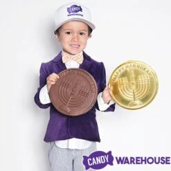 Happy Hanukkah Milk Chocolate Giant Gelt: 8.65-Ounce Coin -Best Candy Store happy hanukkah milk chocolate giant gelt 8 65 ounce coin candy warehouse 4