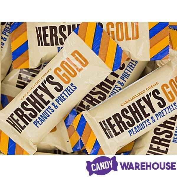 Hershey's Gold With Peanuts And Pretzels Snack Size Candy Bars: 42-Piece Bag 6 Hershey's Gold With Peanuts And Pretzels Snack Size Candy Bars: 42-Piece Bag - Image 6