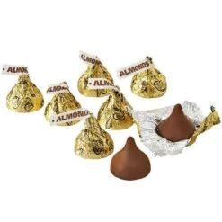 Hershey's Kisses Gold Foiled Milk Chocolate With Almonds Candy: 400-Piece Bag